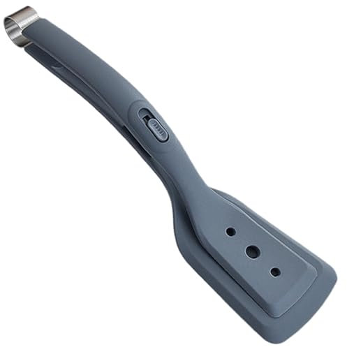 Generic 2 in 1 Silicone Spatula Tongs, 11.6 Flipper, Dark Grey