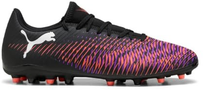 PUMA Unisex Future 8 Play MG Fussballschuh, Black White-Glowing RED, 42.5 EU