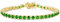 FANCIME 14K Vergoldet Damen Tennisarmband mit Synthetischer Smaragd, Geburtsstein Geschenk Schmuck für Sie Damen Mädchen, Länge 19 cm
