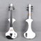 YoungMonic Violino elettrico a 5 corde in legno massello colorato progettato per esercitarsi silenziosamente accompagnato con custodia archetto (bianco, testa convenzionale)
