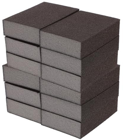 SOLUSTRE 12 Pezzi Blocchi Di Levigatura in Spugna Abrasiva 320-400 Grana Tampone Per Lucidatura E Levigatura Legno Plastica Mobili Strumenti Portatili Per Fai Da Te E Riparazioni Auto