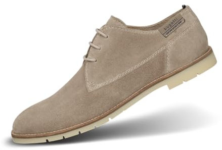 bugatti - 311-ARM01, Zapatos Planos con Cordones de los Hombres, Beige,