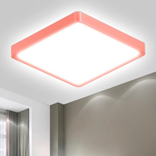 LQWELL® Deckenleuchte LED Deckenlampe, IP44 Wasserfest Badlampe Quadrat Flach 23W 6000K 2600LM Modern Schlicht Lampe Dünn für Wohnzimmer Badezimmer Schlafzimmer Küche Balkon Keller Büro, 300 * 25mm