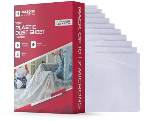 Haltons 1 1 Dust Sheet, 10 Pack (3.6x2.7m / 7μm)