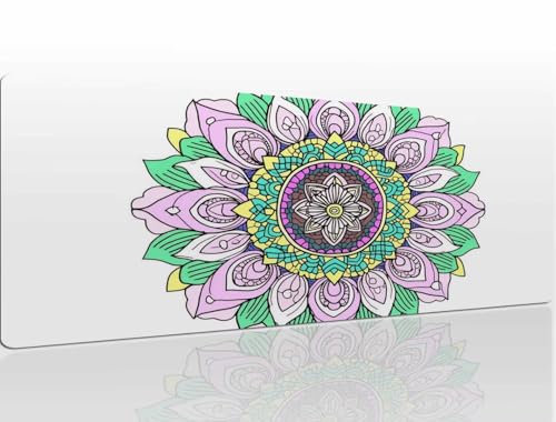 Tapis de Souris Gamer Tapis de Souris XL 1000x400x4 mm Mandala Tapis Souris Antidérapant Étanche Speed Tapis de Souris Gaming Mouse Pad Petit sous Main Bureau Améliore la PréCision et la Vitesse A610