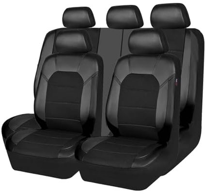 FCNNYBF Leder Autositzbezüge für Citroen C3 IV 2024 2025, Allwetter Wasserdicht Atmungsaktiv Komfortabel Auto Innenraum Schonbezüge Auto Zubehör,Black