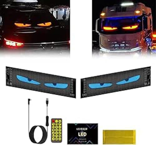 Panneau LED Voiture, Panneau Affichage LED, Plaque Lumineuse Camion Personnalisé, Écran LED 37,2 X 9,2 Cm, 5 V / 2 A Bluetooth Smart Apps Panneau LED RVB(2pcs 192x898mm)
