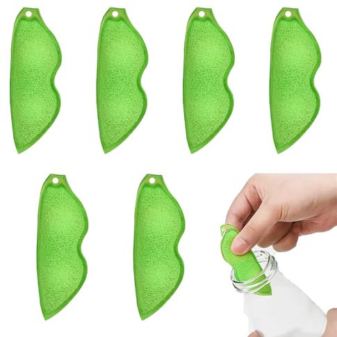 6Pcs Mung Bean-Shaped Magic Sponge, Magic Sponges for Cleaning, Bottle Cleaner, Magic Beans Bottle Cleaner Suitable for Small-Caliber Water Bottles, Baby Bottles or Wine Bottles, Etc.