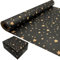Rouleau de papier cadeau d'anniversaire : Papier cadeau noir motif étoile, kraft recyclable, 43 cm x 15 m