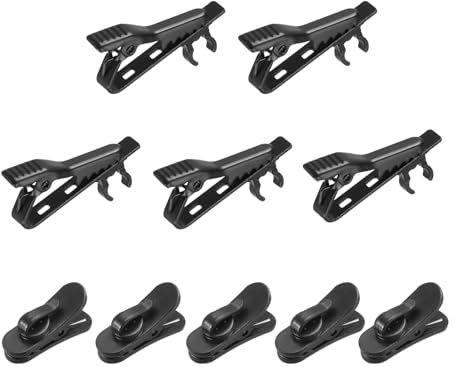 sourcing map Microphone Metal Tie Clip Mini Microphone Clamp 6mm with Wire Clip for 1.8mm 1 Set