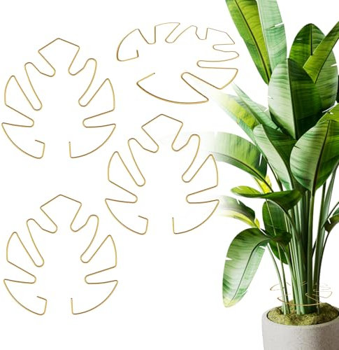 FULHANY 4 Piezas Tutores para Plantas - Soporte Plantas - Soporte para Plantas,Accesorios para el Cultivo De Plantas de Interior y de JardíN Y Soportes para Tallos (Dorado)