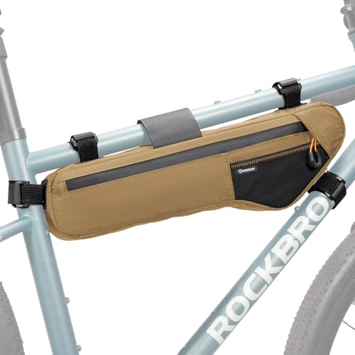Bikepacking Rahmentasche Fahrradtasche Gravelbike Kompatibel mit Trinkblase | 4,2 L Abriebfest und kratzfest, Fahrradtasche für Gravelbike MTB Rennrad Khaki