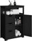 Yaheetech Badezimmerschrank, Unterschränke Beistellschrank, Badschrank mit 3 Schubladen und 1 Tür, verstellbare Regalebene, Wohnzimmer/Küche/Flur, Schwarz