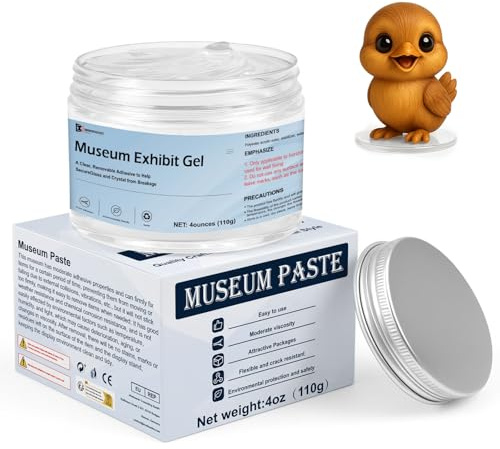 INNOVAYOU 110g Clear Museum Gel, Museum Putty Clear Removable for Collections, Easy to Use, Reusable Transparent Wax for Antiques, Glass, Ceramic, Art Crafts