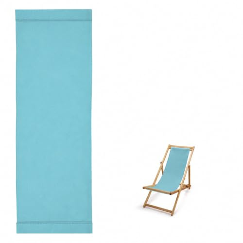 Ersatzbezug für Liegestuhl, 125 x 43 cm, Standardformat, Ersatzstoffe für Liegestuhl, dicke Baumwolle, Farbe: Himmelblau