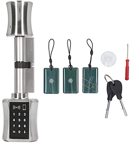 Pissente Entrada sin Llave Cerradura Electrónica de Puerta, Cerradura Inteligente con Control por Aplicación, Contraseña, Acceso con Tarjeta Clave, para Hogar, Hotel, Puerta Antirrobo,