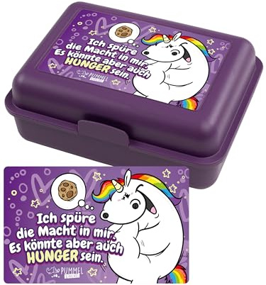 United Labels Pummel & Friends Brotdose - Pummeleinhorn Die Macht in mir Lunchbox Butterbrotdose mit Trennwand Lila