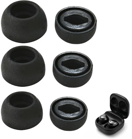 3 Paar Silikon-Ohrstöpsel für Samsung Galaxy Buds Pro - Optimale Passform und Rutschfestigkeit - Einfacher Austausch - Hochwertiges Zubehörset (Schwarz)