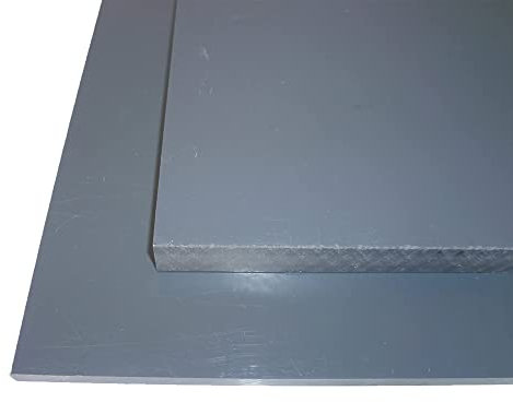 B&T Metall Plaques en PVC rigide gris de 10,0 mm d'épaisseur à la découpe - Dimensions : 200 x 250 mm