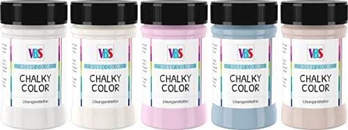 VBS 5er-Set Kreidefarbe Chalky Color Chalet je 100ml Shabby Chic Farbe Vintage