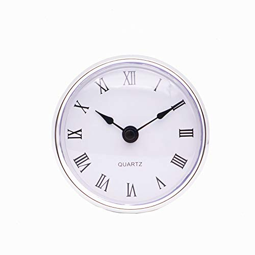 Asudaro Retro Runde Römische Ziffer Quarzuhr Einfügen Europäischer Stil Clock DIY für Home Office Klassenzimmer DIY Dekoration, Durchmesser 80mm Silber