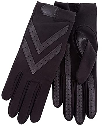 Isotoner Damen Original Stretch Handschuh mit Smartouch, Schwarz , Einheitsgröße