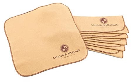 Langer & Messmer Polishing Cloths for Smooth Leather Made of 100% Cotton in a Practical Set - The Shoe Cleaning Cloth for Professional Shoe Care (Bordeaux | Beige), beige