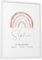 Papierschmiede® Geburtsposter, Name & Geburtsdaten personalisiert, DIN A3 (30x42 cm) Rahmen wählbar, Geburtsposter, Geburtsanzeige, Baby Geschenk Bild Geburt Jungen Mädchen - Regenbogen rosa