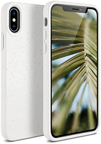 ONEFLOW Sama Sama Case kompatibel mit Apple iPhone X/iPhone XS – Nachhaltige Handyhülle aus Pflanzenfasern, Hülle biologisch abbaubar ohne Plastik, vegan und umweltfreundlich – Weiss