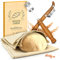 KRUSTENZAUBER Bäckerleinen und Bäckermesser Set - 2x Leinentuch 75x45cm + 2x Teigmesser - Brot Backen Zubehör, Teigschneider, Brotmesser, Gärfolie, Teigtuch, Sauerteig Starter , Brotklinge