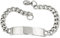 6,5mm Herren Schildband Panzer-Armband aus Edelstahl mit Gravurplatte 20cm