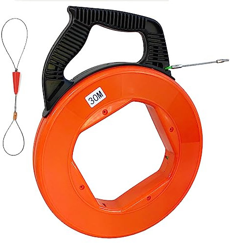 Guia Pasacables Trenzada 30m Enhebrador de Alambre Electrico con Carcasa de Plástico Kit de Enhebrado de Cables Varillas Pasacables de Poliéster para Tubos Huecos Instalaciones de Cables