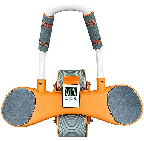 DRZHEAM Automatic Rebound Abdominal Wheel, 2 in 1 für Bauchmuskeltraining, Fitness Abdominal Rad,Wheels Roller Domestic Bauchtrainer (WL orange (with time))