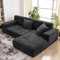 wiipara Dicker Samt Sofabezug L Form, Stretch Couch Überzug Universal Sofa Cover, Super Weich Plüsch Sofa Überzug Luxus Couchbezug（L-Form Ecksofa erfordert Zwei）- Sofabezug 2 Sitzer, Schwarz
