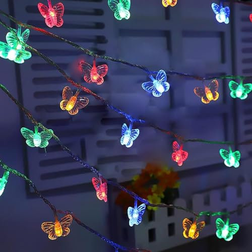 EONANT Libelle Lichterkette 10 Fuß 20 LED Retro-Stil Kupferdraht Schmetterling Lichterkette, batteriebetriebene Weihnachtsbaum Garten Hochzeit Weihnachtsdekoration und Sommerbeleuchtung (mehrfarbig)