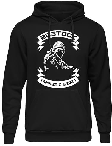 UGLYSHIRT München Kämpfen & Siegen Herren Kapuzenpullover | Fussball Herren Ultras Support Hoodie Stadt Sport Pullover | M2 Schwarz (M)