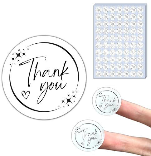 700 Stück, 25 mm - Thank You Sticker, Danke Aufkleber Rund