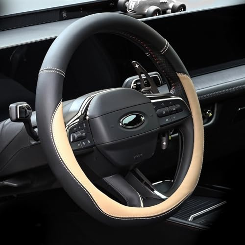 Valleycomfy Lenkradabdeckungen Für Frauen Männer Universal 37-39cm | Auto Lenkradabdeckung Kunstleder, Beige