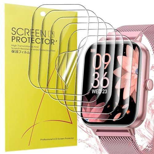 Blueshaweu Pellicola salvaschermo compatibile con AIMIUVEI 2024 Smartwatch da donna 1,83 pollici, HD Pellicola protettiva trasparente flessibile in TPU [confezione da 6] per AIMIUVEI 2024 Smartwatch d