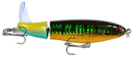 Wobbler Jerkbait Kunstköder, Propeller Angelköder Hartköder, Rotauge Köder Für Hecht Barsch Zander, 36G/ 14.5CM Rotierender Schwanz Fischköder Für Barschkarpfen
