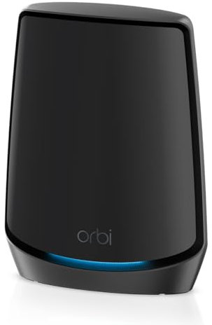 NETGEAR Orbi Tri-Band WiFi 6 Mesh Add-on Satellite (RBS860B) – funktioniert mit Orbi RBK863SB – fügt Abdeckung bis zu 2.700 m² hinzu – AX6000 (6 Gbit/s) – Schwarz