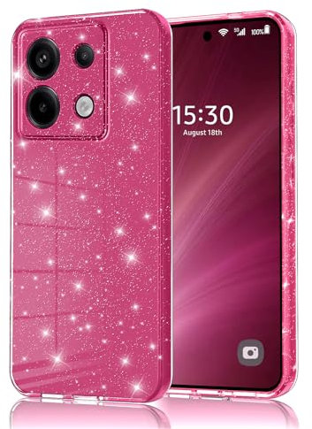 Eherui Funda para Xiaomi Redmi Note 13 Pro 5G / Poco X6 con purpurina, silicona TPU antihuellas y antihuellas, carcasa protectora fina y resistente a los arañazos para Redmi Note 13 Pro 5G, rosa lila