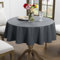Romanstile kleine runde Wachstuchtischdecke 80 cm mit Saum Leinenoptik Anthrazit Outdoor Tischdecke wetterfest wasserdicht Gartentischdecke Table Cloth für Draußen,Sommer,Balkon,Couchtisch,Garten