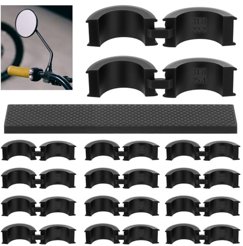 Sorcristy Anti-Vibrations-Adapter, 12 Stück Fahrradlenker-Gummidichtungen, rutschfeste Lenkerdichtungen für Mountainbikes, Rennräder, 31,8 bis 25,4/22,2 mm