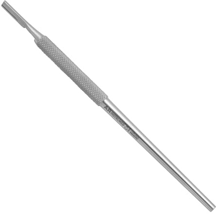 AR INSTRUMED Straight Round Scalpel Handle, Stainless Steel Handle, Perfect for Hobby Arts, Crafts, and Grafting Tool