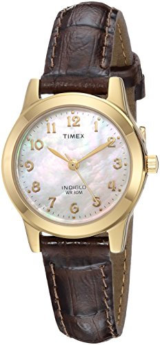Timex Women's Essex Avenue 25mm Watch, Brown/Gold/MOP, Analog
