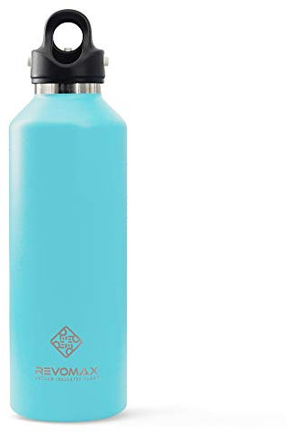 RevoMax V2 - Botella de agua sin rosca térmica y al vacío, sin torsión, con tapa de apertura y cierre de un solo clic para 36 horas de hielo frío – Boquilla estándar - DWF-32242B, 32 OZ, Verde Tiffany