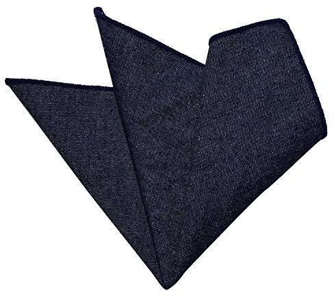 DonDon Herren Einstecktuch Jeans Look 100% Baumwolle dunkelblau