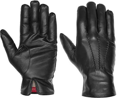 Caridei Classic Nappaleder Fingerhandschuhe Made in Italy Herren Herbst Winter schwarz 9 HS