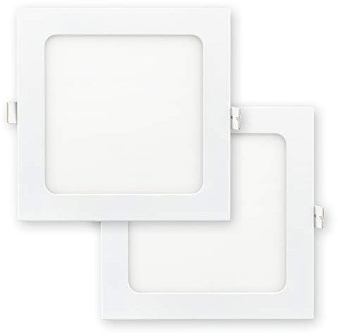 Popp® Pack x2 Placa Downlight LED Empotrable Cuadrado 12W Luz neutra 4000K 1020Lumenes con Corte de Techo 160x160mm, para cocina,pasillos,domitorio,salón (Cuadrado12W 4000K)